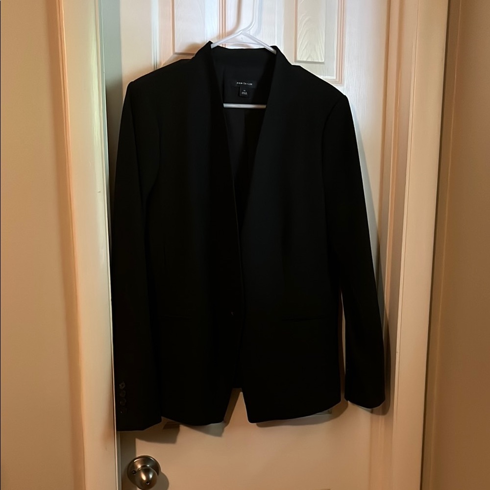 Ann Taylor Black Blazer with Notched Lapel